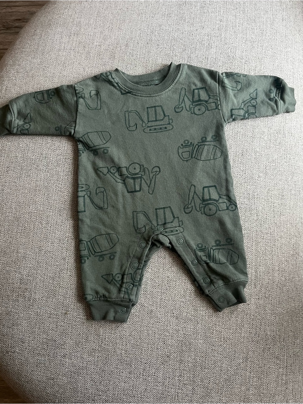 Carter's Olive Green Construction Print Baby One-Piece